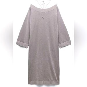 Zara Metallic Thread Tunic Dress